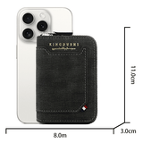 Darrahopens Fashion > Men's Fashion > Men's Accessories Matte PU Accordion Card Holder Wallet, Zip-Around Coin Purse with Extra Front Card Slot, Multi-Slot Credit Card Case for Men and Women (Dark Brown)