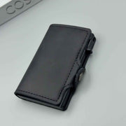 Darrahopens Fashion > Men's Fashion > Men's Accessories men's accessories, RFID-blocking card holder, aluminum card holder, carbon fiber pattern, security card holder, minimalist wallet alternative, Australian men, credit card protector, identity theft prevention, slim card holder - Black - Size M