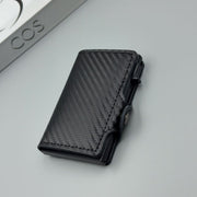 Darrahopens Fashion > Men's Fashion > Men's Accessories men's accessories, RFID-blocking card holder, aluminum card holder, carbon fiber pattern, security card holder, minimalist wallet alternative, Australian men, credit card protector, identity theft prevention, slim card holder - Carbon-fiber black - Size M