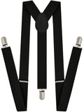 Darrahopens Fashion > Men's Fashion > Men's Accessories Men's Elastic Suspenders with Strong Clip-On Braces, Adjustable Slim Formal Style, Black