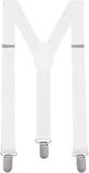Darrahopens Fashion > Men's Fashion > Men's Accessories Men's Elastic Suspenders with Strong Clip-On Braces, Adjustable Slim Formal Style, White