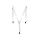 Darrahopens Fashion > Men's Fashion > Men's Accessories Men's Elastic Suspenders with Strong Clip-On Braces, Adjustable Slim Formal Style, White