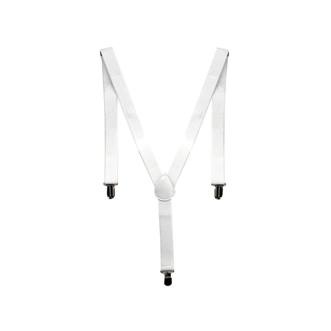 Darrahopens Fashion > Men's Fashion > Men's Accessories Men's Elastic Suspenders with Strong Clip-On Braces, Adjustable Slim Formal Style, White