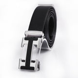 Darrahopens Fashion > Men's Fashion > Men's Accessories Men's Fashionable I Style Sliver Automatic Buckle Sleek Business Suit Belt - Adjustable No-Hole Waistband (3.5cm Width & 120cm Length)