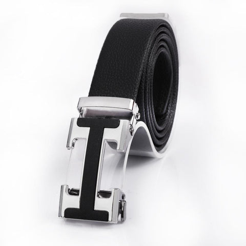 Darrahopens Fashion > Men's Fashion > Men's Accessories Men's Fashionable I Style Sliver Automatic Buckle Sleek Business Suit Belt - Adjustable No-Hole Waistband (3.5cm Width & 120cm Length)