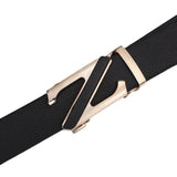Darrahopens Fashion > Men's Fashion > Men's Accessories Men's Fashionable Z Style Gold Automatic Buckle Sleek Business Suit Belt -  Adjustable No-Hole Waistband (3.5cm Width & 120cm Length)
