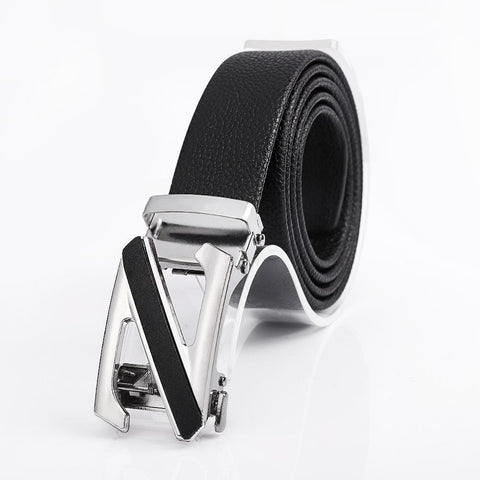 Darrahopens Fashion > Men's Fashion > Men's Accessories Men's Fashionable Z Style Sliver Automatic Buckle Sleek Business Suit Belt - Adjustable No-Hole Waistband (3.5cm Width & 120cm Length)