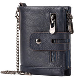 Darrahopens Fashion > Men's Fashion > Men's Accessories men's genuine leather wallet, RFID-blocking wallet, short men's wallet, multi-card slot wallet, multiple zipper coin pocket wallet - Green - Size L In Australia - Darrahopens