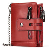 Darrahopens Fashion > Men's Fashion > Men's Accessories men's genuine leather wallet, RFID-blocking wallet, short men's wallet, multi-card slot wallet, multiple zipper coin pocket wallet - Green - Size L In Australia - Darrahopens