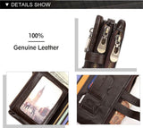Darrahopens Fashion > Men's Fashion > Men's Accessories men's genuine leather wallet, RFID-blocking wallet, short men's wallet, multi-card slot wallet, multiple zipper coin pocket wallet - Navy - Size L In Australia - Darrahopens
