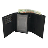 Darrahopens Fashion > Men's Fashion > Men's Accessories Men's Leather Wallet with 12 Card Slots - Black