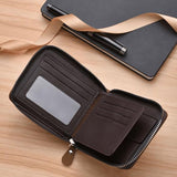 Darrahopens Fashion > Men's Fashion > Men's Accessories Men's Leather Wallet with Zipper and Horse Embossed Design, Multi-Card Bifold Wallet, Brown