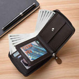 Darrahopens Fashion > Men's Fashion > Men's Accessories Men's Leather Wallet with Zipper and Horse Embossed Design, Multi-Card Bifold Wallet, Brown
