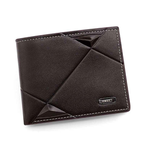 Darrahopens Fashion > Men's Fashion > Men's Accessories Men's PU Leather Bifold Wallet with Zipper Coin Pocket, Card Slots and ID Window, Dark Brown