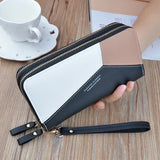 Darrahopens Fashion > Men's Fashion > Men's Accessories Men's Wallet Black Large Double Zipper Leather Billfold