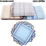 Darrahopens Fashion > Men's Fashion > Men's Accessories Mens HANDKERCHIEFS 100% Cotton Pocket Square Hanky Handkerchief 35x35cm - 36 Hankies
