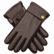 Mens Premium Kangaroo Leather Gloves Strap Stud Fastening Winter Warm - Brown In Australia - Darrahopens