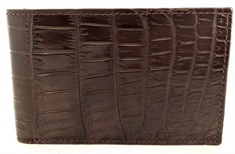 Darrahopens Fashion > Men's Fashion > Men's Accessories Mens Slim Genuine Skin Crocodile Leather Wallet Bi Fold Gift - Brown