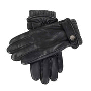 Mens Wool Blend Lined Touchscreen Leather Gloves in Black In Australia - Darrahopens