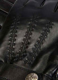 Mens Wool Blend Lined Touchscreen Leather Gloves in Black In Australia - Darrahopens