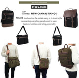 Darrahopens Fashion > Men's Fashion > Men's Accessories POLICE Wings Mens Canvas Backpack Bag with Laptop Computer Sleeve in Black In Australia - Darrahopens
