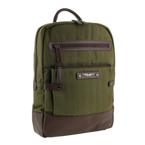 Darrahopens Fashion > Men's Fashion > Men's Accessories POLICE Wings Mens Canvas Backpack Bag with Laptop Computer Sleeve in Dark Olive In Australia - Darrahopens