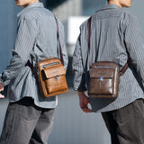 Darrahopens Fashion > Men's Fashion > Men's Accessories Premium PU Leather Crossbody Bag for Men - Vintage Black Shoulder Bag