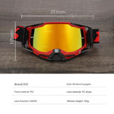 Darrahopens Fashion > Men's Fashion > Men's Accessories Pro Motocross Goggles - Windproof, UV400 Protection with TPU Frame & PC Lens, Adjustable Strap(White frame,red lens)