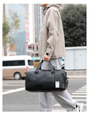 Darrahopens Fashion > Men's Fashion > Men's Accessories PULeatherTravelGymBagSmall-Black