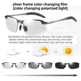 Darrahopens Fashion > Men's Fashion > Men's Accessories Sliver Photochromic HD Sunglass with Anti-Glare/Fatigue Polarization & Impact Resistant Alloy Frame for Day & Night Dual Use