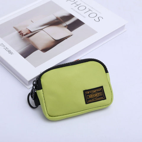 Darrahopens Fashion > Men's Fashion > Men's Accessories Small Nylon Coin Purse Zip Wallet Waterproof Mini Pouch Key Card Holder Lightweight EDC Organizer Green (12x9cm)