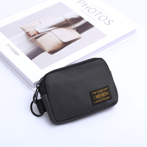Darrahopens Fashion > Men's Fashion > Men's Accessories Small Nylon Coin Purse Zip Wallet Waterproof Mini Pouch Key Card Holder Lightweight EDC Organizer Grey (12x9cm)