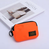 Darrahopens Fashion > Men's Fashion > Men's Accessories Small Nylon Coin Purse Zip Wallet Waterproof Mini Pouch Key Card Holder Lightweight EDC Organizer Orange (12x9cm)