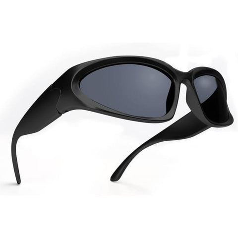 Darrahopens Fashion > Men's Fashion > Men's Accessories Trendy Oval Sunglasses for Men and Women Futuristic Wrap Around Fashion Glasses Goggles Eyebrow Dark