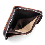 Darrahopens Fashion > Men's Fashion > Men's Accessories Two-tone Patchwork PU Zip-Around Short Wallet for Men, Embossed Letter Multi-Card Slot Purse with Dual Coin Pockets & ID Photo Slot (Brown)