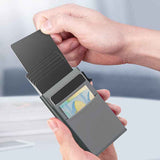 Darrahopens Fashion > Men's Fashion > Men's Accessories Ultra-Slim Pop-Up Card Holder Wallet with RFID Blocking, Black Wallet and Black Card Holder