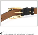 Darrahopens Fashion > Men's Fashion > Men's Accessories Womens Genuine Leather Belt Retro Gold Buckle Waist Belt for Jeans Dress Coat Fashion Split Cowhide Strap Caramel Color 105cm