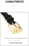 Darrahopens Fashion > Men's Fashion > Men's Accessories Womens Genuine Leather Belt Retro Gold Buckle Waist Belt for Jeans Dress Coat Fashion Split Cowhide Strap Caramel Color 105cm