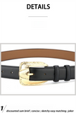 Darrahopens Fashion > Men's Fashion > Men's Accessories Womens Genuine Leather Belt Retro Gold Buckle Waist Belt for Jeans Dress Coat Fashion Split Cowhide Strap Coffee 105cm