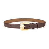 Darrahopens Fashion > Men's Fashion > Men's Accessories Womens Genuine Leather Belt Retro Gold Buckle Waist Belt for Jeans Dress Coat Fashion Split Cowhide Strap Coffee 105cm