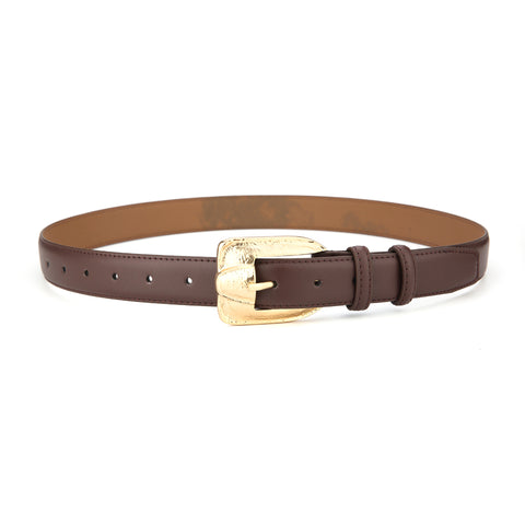 Darrahopens Fashion > Men's Fashion > Men's Accessories Womens Genuine Leather Belt Retro Gold Buckle Waist Belt for Jeans Dress Coat Fashion Split Cowhide Strap Coffee 105cm