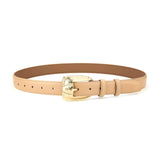 Darrahopens Fashion > Men's Fashion > Men's Accessories Womens Genuine Leather Belt Retro Gold Buckle Waist Belt for Jeans Dress Coat Fashion Split Cowhide Strap Khaki 105cm