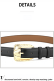 Darrahopens Fashion > Men's Fashion > Men's Accessories Womens Genuine Leather Belt Retro Gold Buckle Waist Belt for Jeans Dress Coat Fashion Split Cowhide Strap Khaki 105cm