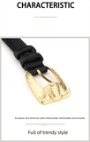 Darrahopens Fashion > Men's Fashion > Men's Accessories Womens Genuine Leather Belt Retro Gold Buckle Waist Belt for Jeans Dress Coat Fashion Split Cowhide Strap Khaki 105cm