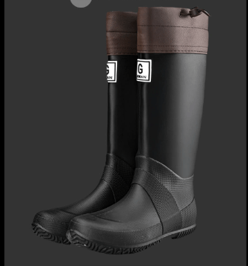 Darrahopens Fashion > Men's Fashion > Men's Casual Shoes 37# Black Foldable Knee-High Rain Boots - Packable Waterproof Non-Slip Wellies for Travel & Festivals