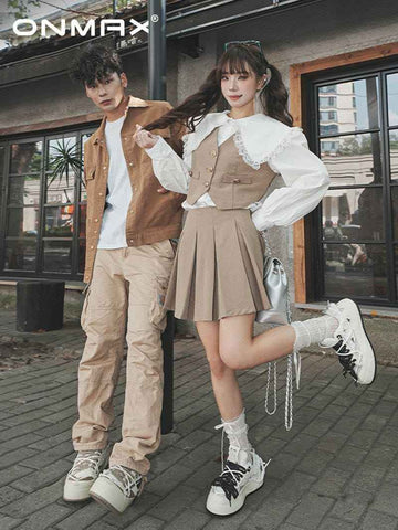 Camellia Platform Sneakers Chunky Canvas Shoes Unisex High-Top Sneakers Height - Camellia - Size 8(AU8/EU41) In Australia - Darrahopens