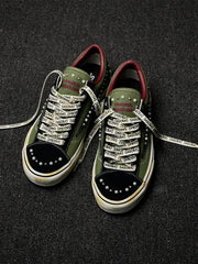Darrahopens Fashion > Men's Fashion > Men's Casual Shoes Vintage Skate Shoes Distressed Sneakers Retro Lightning Shoes Worn-In Casual - Dark green - Size 8(AU8/EU41) In Australia - Darrahopens