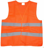 Darrahopens Fashion > Men's Fashion > Men's Coats & Jackets 10x Hi Vis Safety VEST Reflective Tape Workwear Orange ONE SIZE Night & Day BULK