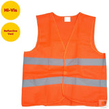 Darrahopens Fashion > Men's Fashion > Men's Coats & Jackets 10x Hi Vis Safety VEST Reflective Tape Workwear Orange ONE SIZE Night & Day BULK