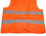 Darrahopens Fashion > Men's Fashion > Men's Coats & Jackets 10x Hi Vis Safety VEST Reflective Tape Workwear Orange ONE SIZE Night & Day BULK